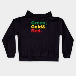 Green, Gold & Red. Kids Hoodie